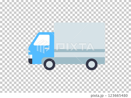 青いトラックのイラスト 123665480