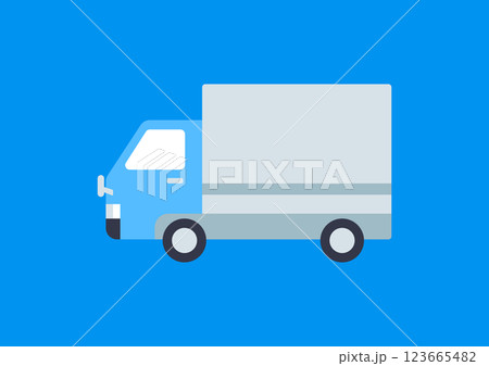青いトラックのイラスト 青いトラックのイラスト 123665482