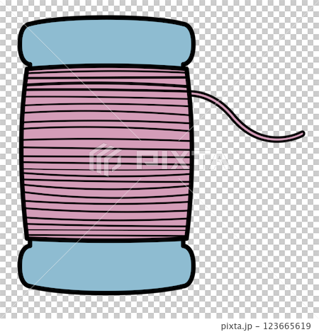 Illustration of thread used for sewing 123665619