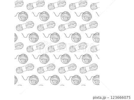 Knitting and accessories. Doodle style. Vector illustration. Seamless pattern. 123666075
