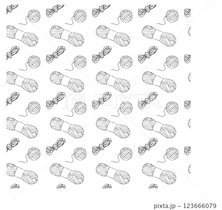 Knitting and accessories. Doodle style. Vector illustration. Seamless pattern. Knitting and accessories. Doodle style. Vector illustration. Seamless pattern. 123666079