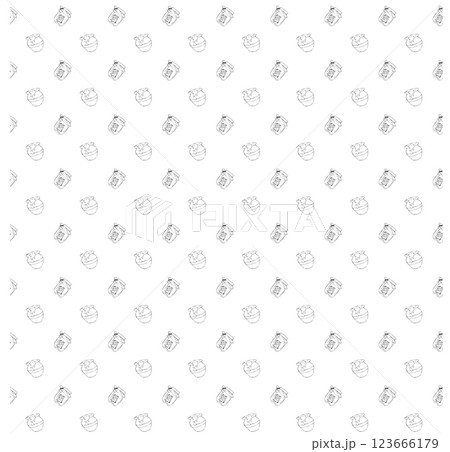 Ball of thread. Skein of yarn. Knitting and knitting accessories. Doodle style. Vector illustration. Seamless pattern. 123666179