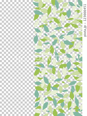 緑の葉っぱのテンプレート縦_左余白装飾多め 緑の葉っぱのテンプレート縦_左余白装飾多め 123666451