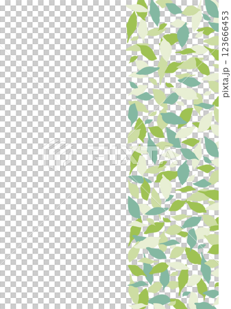 緑の葉っぱのラインテンプレート縦_左余白 緑の葉っぱのラインテンプレート縦_左余白 123666453