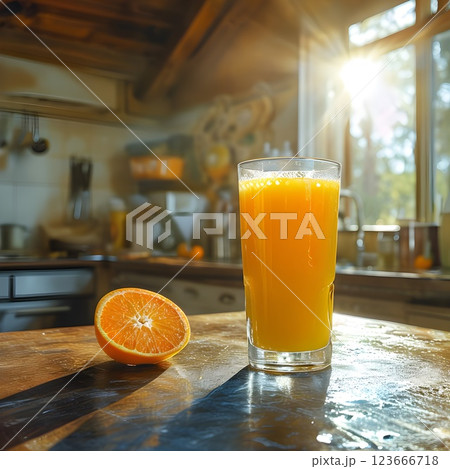 Golden Rays and Fresh Juice: A Morning in a Cozy Kitchen Golden Rays and Fresh Juice: A Morning in a Cozy Kitchen 123666718