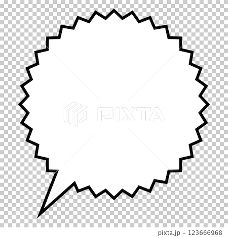 シンプルな吹き出しのイラスト　ギザギザ 123666968