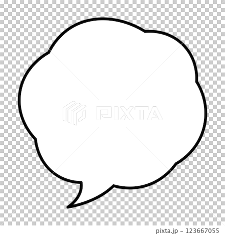 シンプルな吹き出しのイラスト　もこもこ 123667055