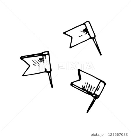 Vector black and white illustration. Hand drawn art on the theme of fish. With a white isolated silhouette on the background. 123667088