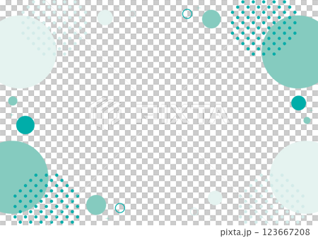 Polka dot simple frame green geometric 123667208