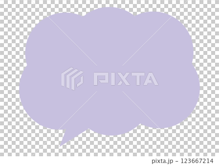 Speech bubble, fluffy, purple, simple, single, vector 123667214