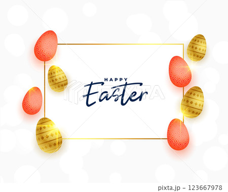 beautiful happy easter invitation greeting with eggs decoration beautiful happy easter invitation greeting with eggs decoration 123667978