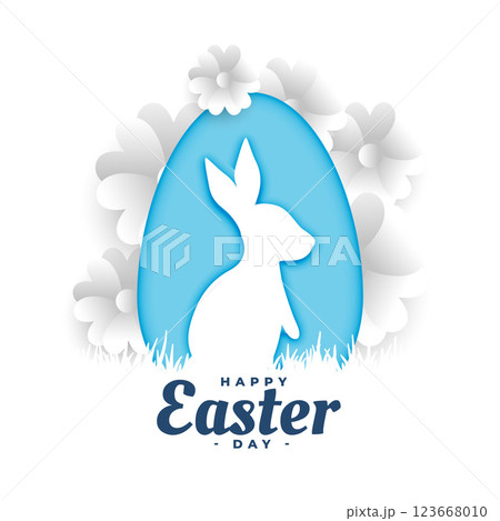 happy easter wishes greeting in paper style design happy easter wishes greeting in paper style design 123668010