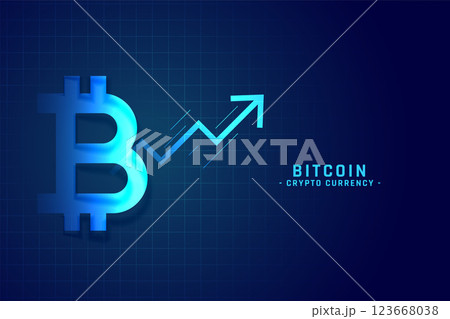 bitcoin growth chart with upward arrow design 123668038