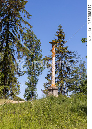 The column of two emperors is a greenish-gray marble column, Vyborg 123668117