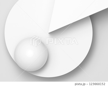 White abstract background showcasing bold geometric shapes, 3d render 123668152