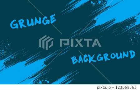 Brush strokes blue hand-drawn illustration background 123668363