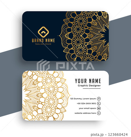 mandala style premium business card template design mandala style premium business card template design 123668424