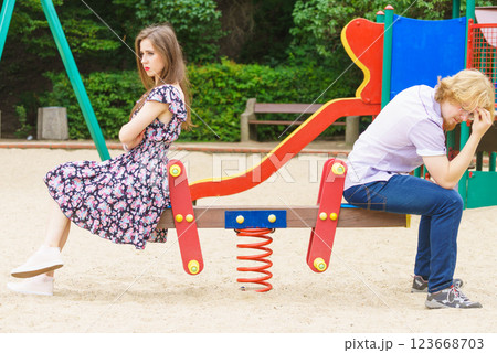 Couple going through conflict in their relationship Couple going through conflict in their relationship 123668703