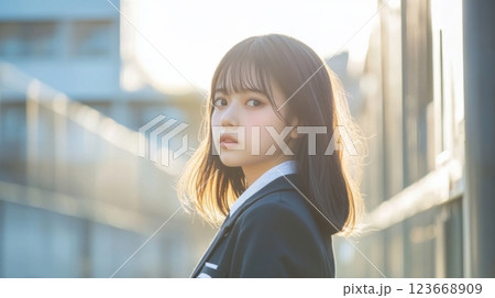 高校生のポートレート 123668909