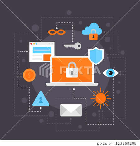 Data protection modern flat design style graphic elements Data protection modern flat design style graphic elements 123669209