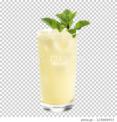 Fog Cutter cocktail with mint sprig garnish transparent PNG isolated background. Mixology, bar menu, colorful vibrant refreshing drink in highball glass Fog Cutter cocktail with mint sprig garnish transparent PNG isolated background. Mixology, bar menu, colorful vibrant refreshing drink in highball glass 123669453