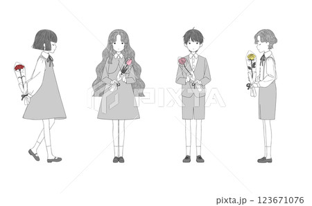 子供と花 123671076