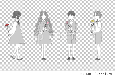 子供と花 123671076