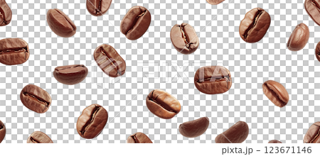 Falling coffee beans wallpaper transparent PNG set bundle isolated background. Background, backdrop 123671146