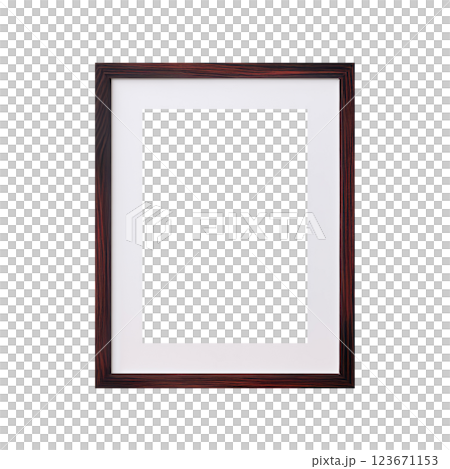 Blank picture vertical frame mockup on a stone white brick wall, boho, minimalist AI generated 123671153