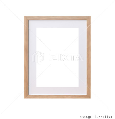 Blank picture vertical frame mockup on a stone white brick wall, boho, minimalist AI generated 123671154