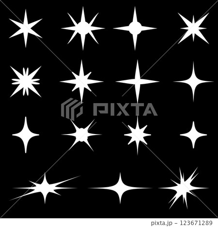 A set of vector star icons and flat-style glare for web design and internet. 123671289