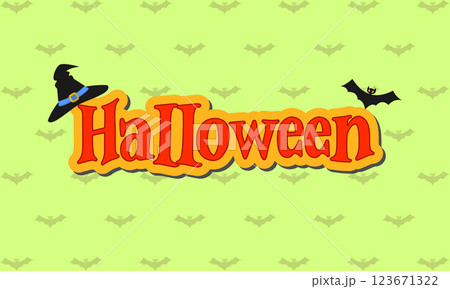 Happy Halloween banner or party invitation background with clouds, bats and pumpkins in paper cut style. 123671322