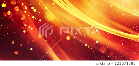 Abstract elegant red yellow fiery pattern background wallpaper. Fire, sparks, flames backdrop, copy space 123671393