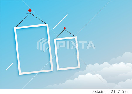 nice photo frames on cloudy background 123671553