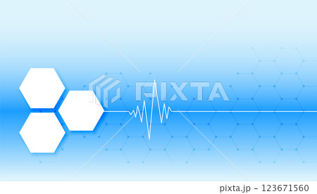 blue medical background with heartbeat line and hexagonal shapes blue medical background with heartbeat line and hexagonal shapes 123671560