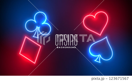 casino playing cards in neon style 123671567