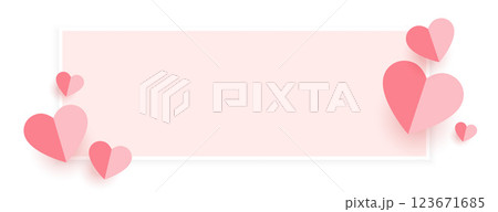 paper hearts banner with text space 123671685