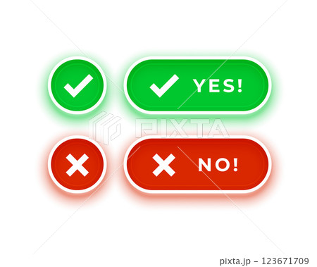 button style check and cross symbols button style check and cross symbols 123671709