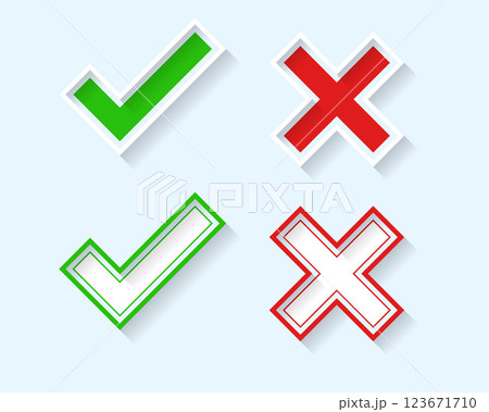 3d check mark and cross symbols set 3d check mark and cross symbols set 123671710