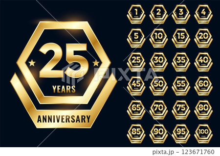 golden anniversary label emblem set golden anniversary label emblem set 123671760