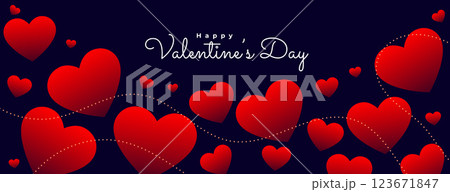 valentines day floating red hearts banner valentines day floating red hearts banner 123671847