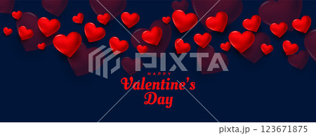 happy valentines day florating hearts banner design 123671875