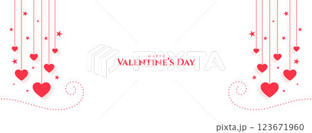 happy valentines day decorative hearts banner design happy valentines day decorative hearts banner design 123671960