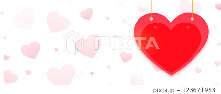 happy valentines day greeting banner with red heart 123671983