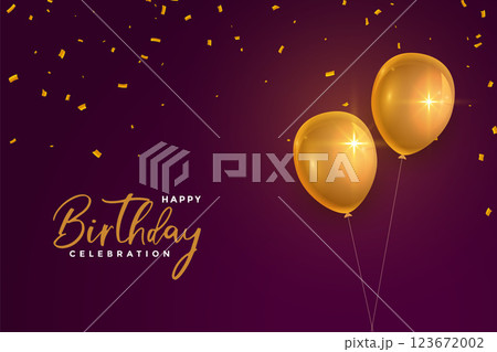 realistic happy birthday golden balloons on maroon background realistic happy birthday golden balloons on maroon background 123672002