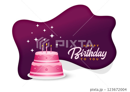 happy birthday cake celebration background design 123672004