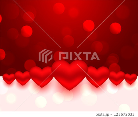 realistic style valentines day hearts card design 123672033