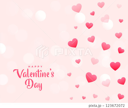 valentines day beautiful card with scattered hearts valentines day beautiful card with scattered hearts 123672072