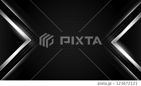 black realistic background with silver geometric shapes 123672121
