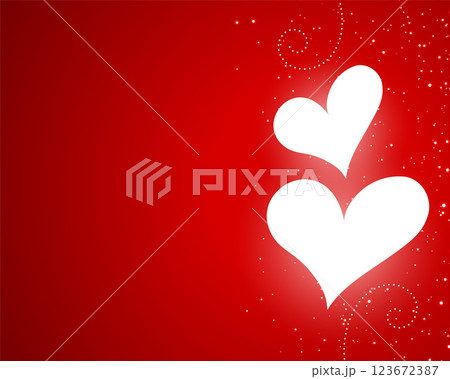 valentines day glowing hearts red background design 123672387